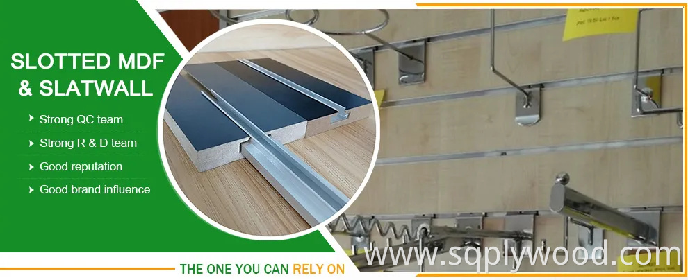 Melamine Grooved MDF Slot/Slatwall MDF for Display Furniture